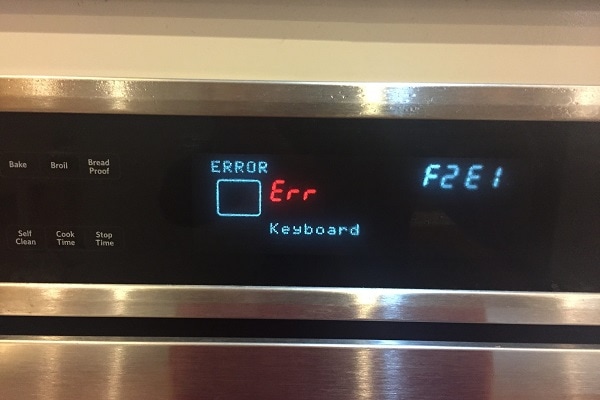 Error code on the oven panel
